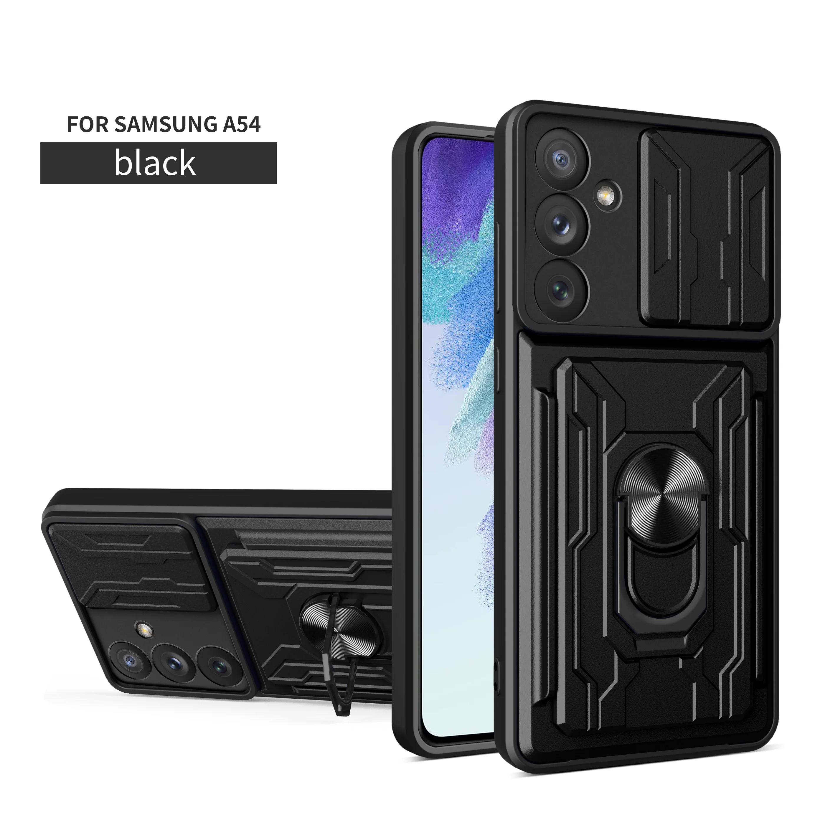 Versatile Phone Case with Card Pocket & Magnetic Ring Holder