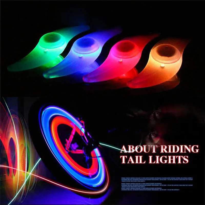 1PC Bicycle Light Bike Lamp Tyre Tire Valve Caps Wheel Spokes Cycling Lanterns Bicycle Accessories 4 Colors Waterproof bicycle parts bike accessories