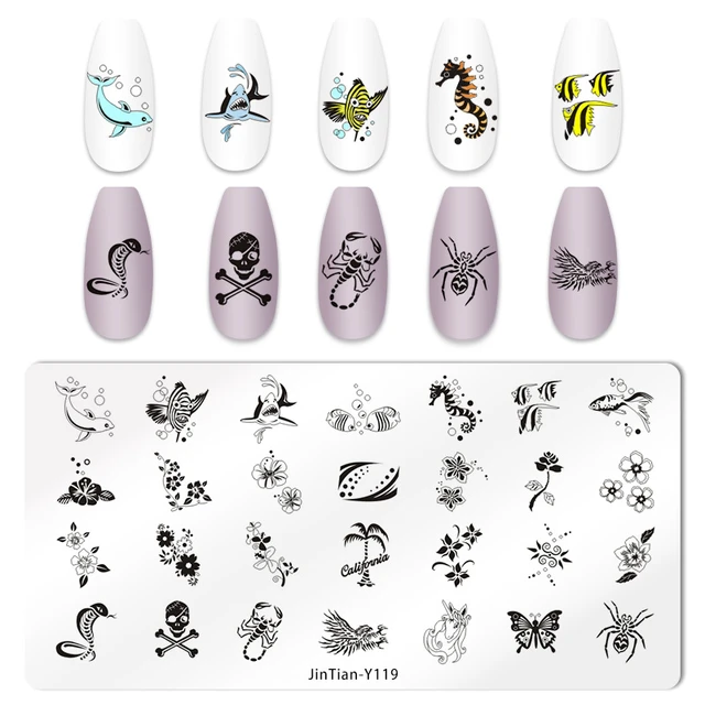 12*6cm Nail Art Templates Stamping Plate Design Flower Animal