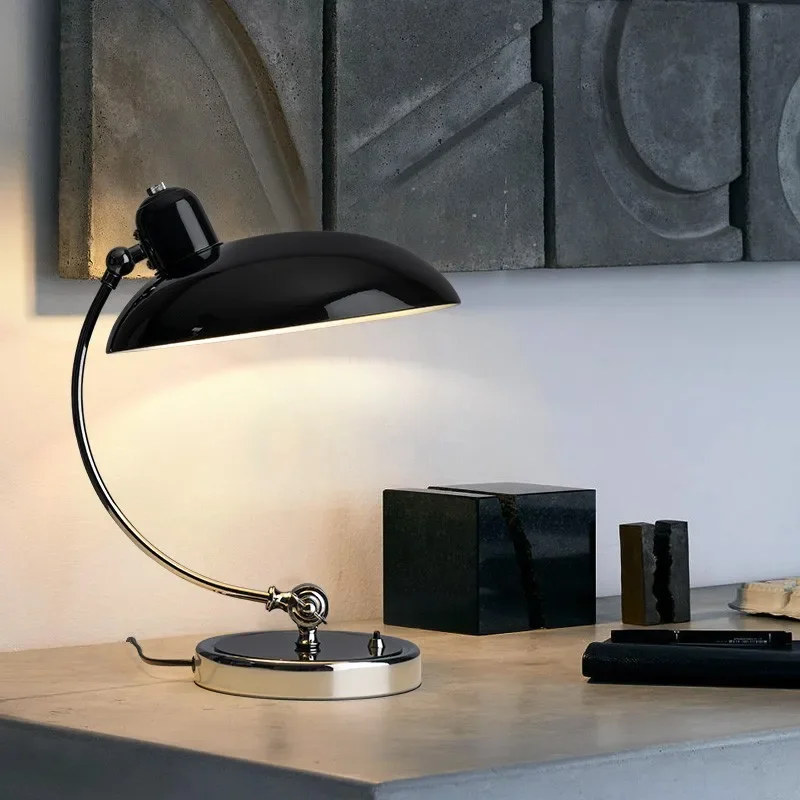 Danish Minimalist Table Lamp, Vintage Bauhaus Desk Light, Nordic Study Room Bedside Lamp, High-End Retro Bedroom Lighting