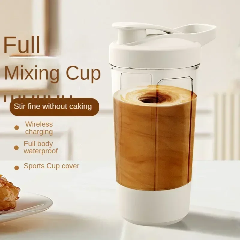 Protein Bottle Protein Shaker Cup Shaker Bottle Electric Stirring Cup Self Stirring Shaker Cup Portable Electric Protein Shaker Bottle USB Rechargeable Blender Multipurpose 450ml Mixer Cups For Fitness Workout