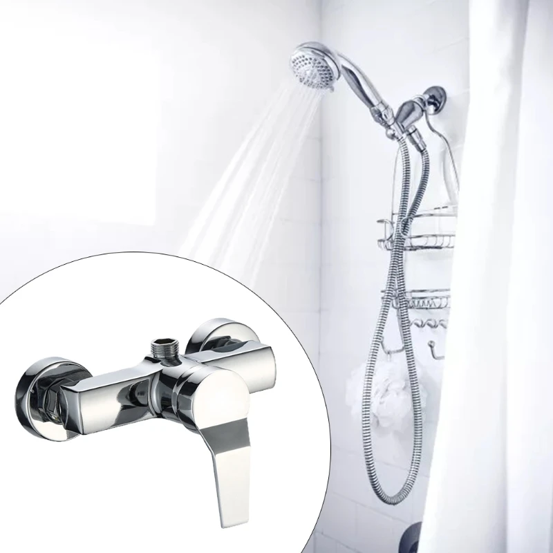 1 pc Bathtub Hot and Cold Mixing Water Faucet Sink Spray Double Shower Head Deck Mounted Basin Mixer Taps Home Improvement 3