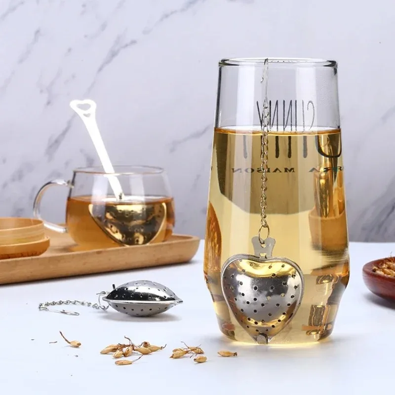 

Heart Shaped Stainless Steel Tea Infuser Tea Leaves Spice Seasoning Ball Strainer Teapot Fine Mesh Coffee Filter Teaware Kitchen