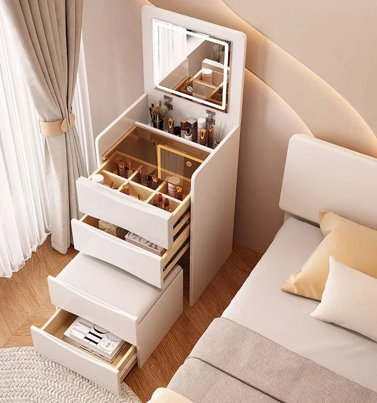 

Cream wind dresser modern simple flip dresser closet integrated makeup table