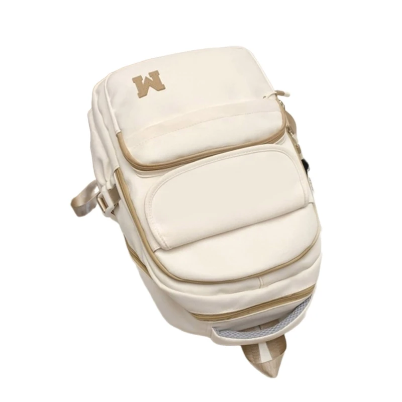 Harajuku School Rucksack Large Capacity Laptop Backpack with Side Pockets Letter Book Bag for Teens College School