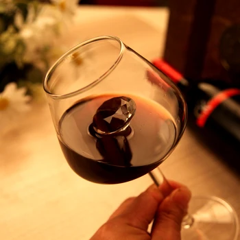 Bicchiere da vino con stelo diamantato trasparente con piega interna interna, bicchiere da champagne, bicchiere da vino rosso 2