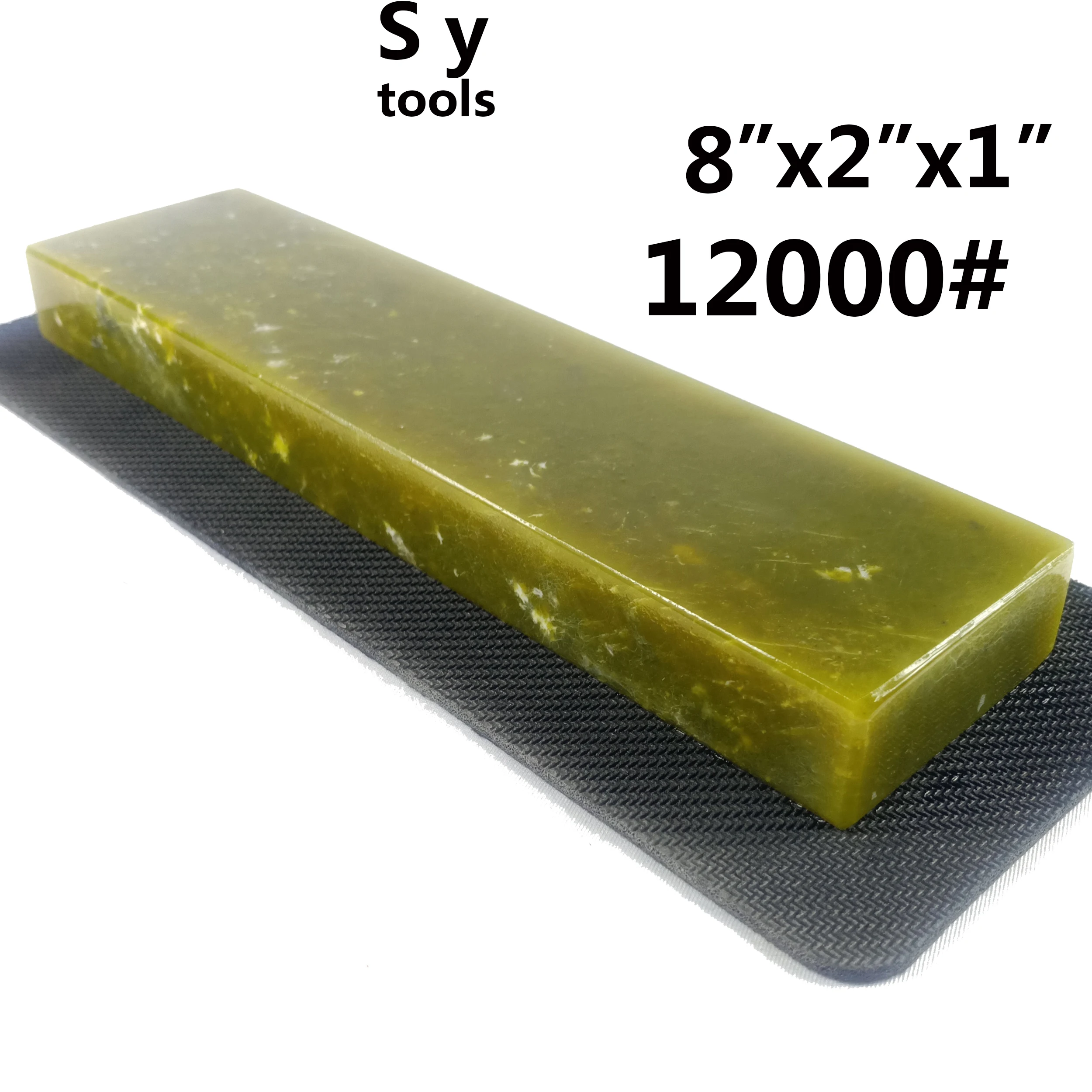 

12000# Kitchen knife sharpening stone 8"x2"x1" inch natural Yellow agate super fine whetstone Oilstone with Anti skid base