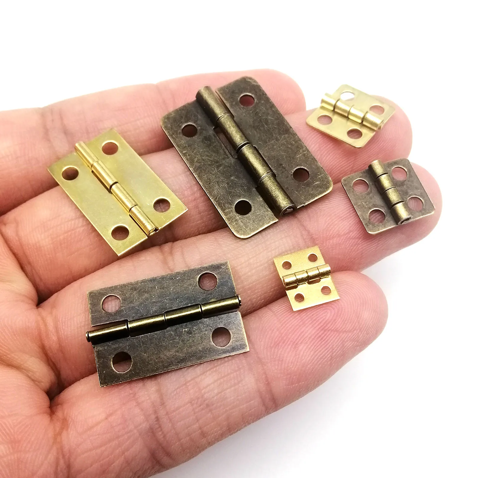 12 Stück Mini Heavy Duty Golden Antik Messing Bronze Schmuck Truhe Geschenk Holz Spieluhr Weinkiste Puppenhaus Schranktürscharnier DIY – Detail 19