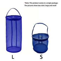 Compact Yarn Storage Organizer - Crochet & Knitting Handbag with Mesh Design - L (Blue - 1pc)