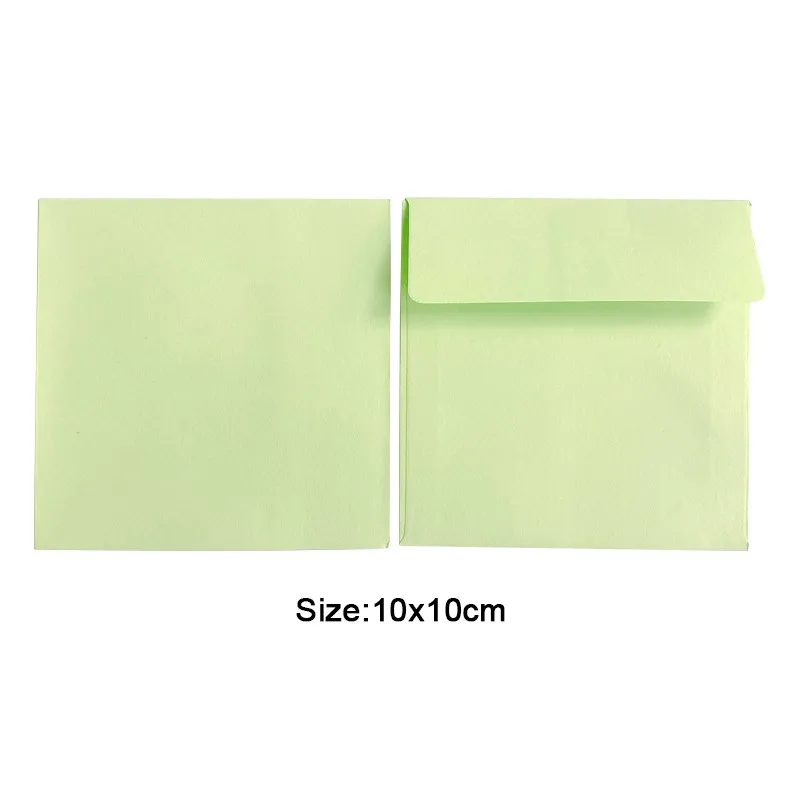 Square Candy Envelope colorful Tool Greeting Card for letters love stripe DIY Gift 10*10cm 100Piece