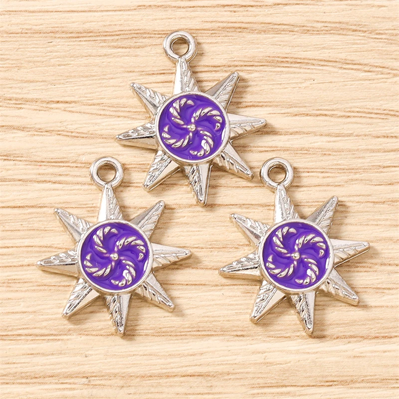 10 Stück 20x24mm Niedliche Emaille-Sonnenanhänger für die Herstellung von Ohrhängern, Halsketten, Armbändern, DIY Handgemachter Schmuck, Schmuckzubehör – Detail 15