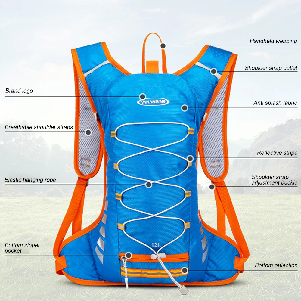 Hydration Backpack 1PCS Waterproof with Helmet Mesh & Reflective Stripes Lightweight Running & Hiking for Men Women