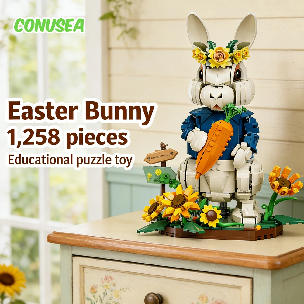 Teddy Blocks Rabbit 1258pieces Rabbit Building Blocks Micro Mini Bricks Bunny Assemble ...