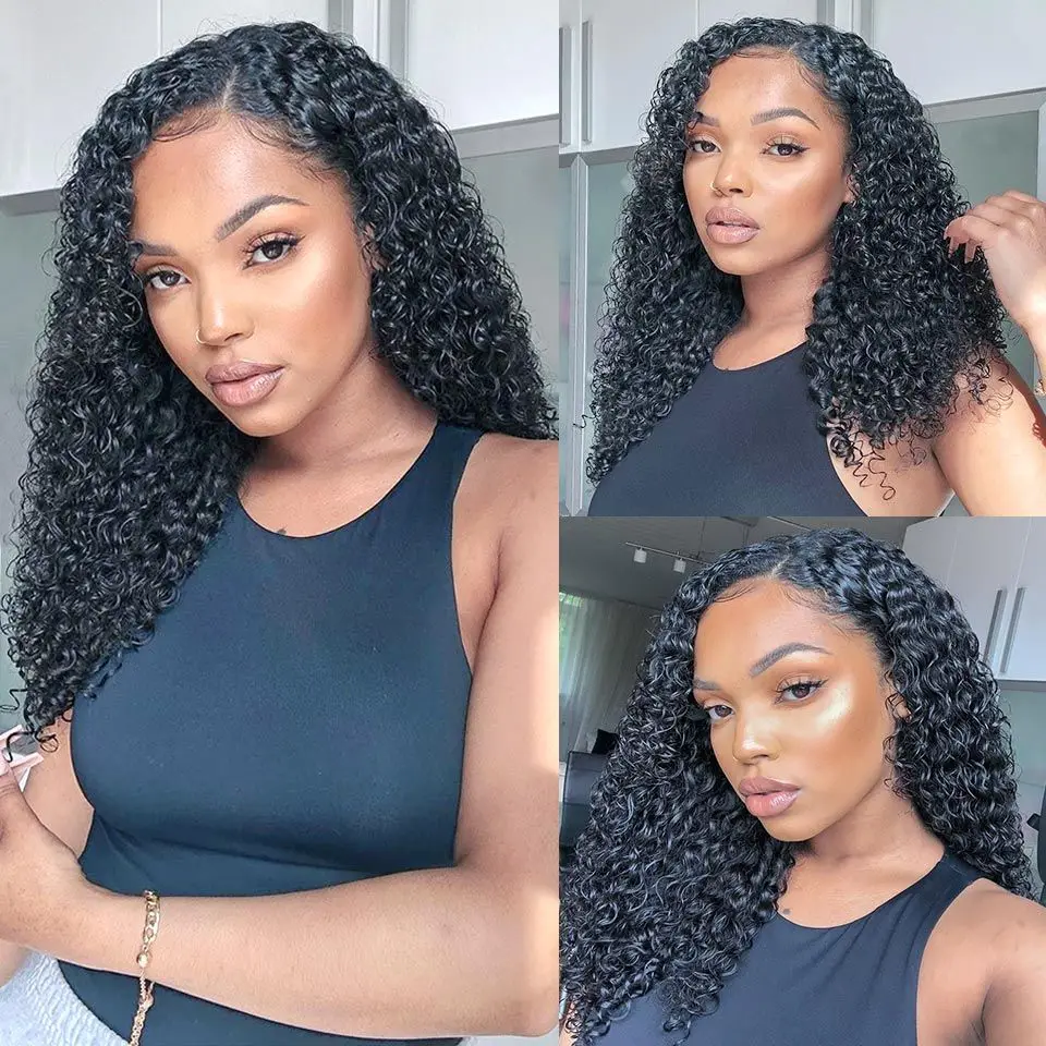 Human Hair Wig 40 Inch Brazilian Curly 13x6 Lace Frontal for Women