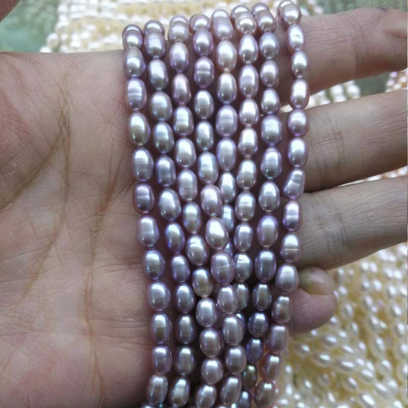 

Wholesale Pearls Necklace 3A 9-9.5mm High quality White Color Zhuji Cultured Fres hwater rice Pearl Necklace Length 40cm