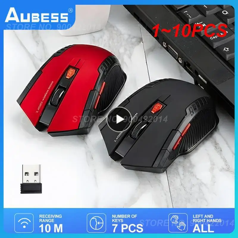 1 ~ 10Pcs Mouse Da Gioco Mouse Wireless 1600Dpi 2.4Ghz Mouse Per Computer Wireless Mouse Per Computer Ergonomico Per Laptop