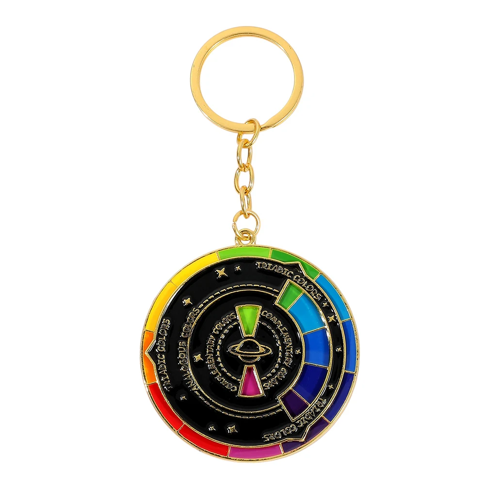 2 Portachiavi Rotanti Colorati A Forma Di Giostra - In Lega Di Zinco Smaltata, Accessorio Artistico Per Amanti Dell'arte E Pittori, Multicolore