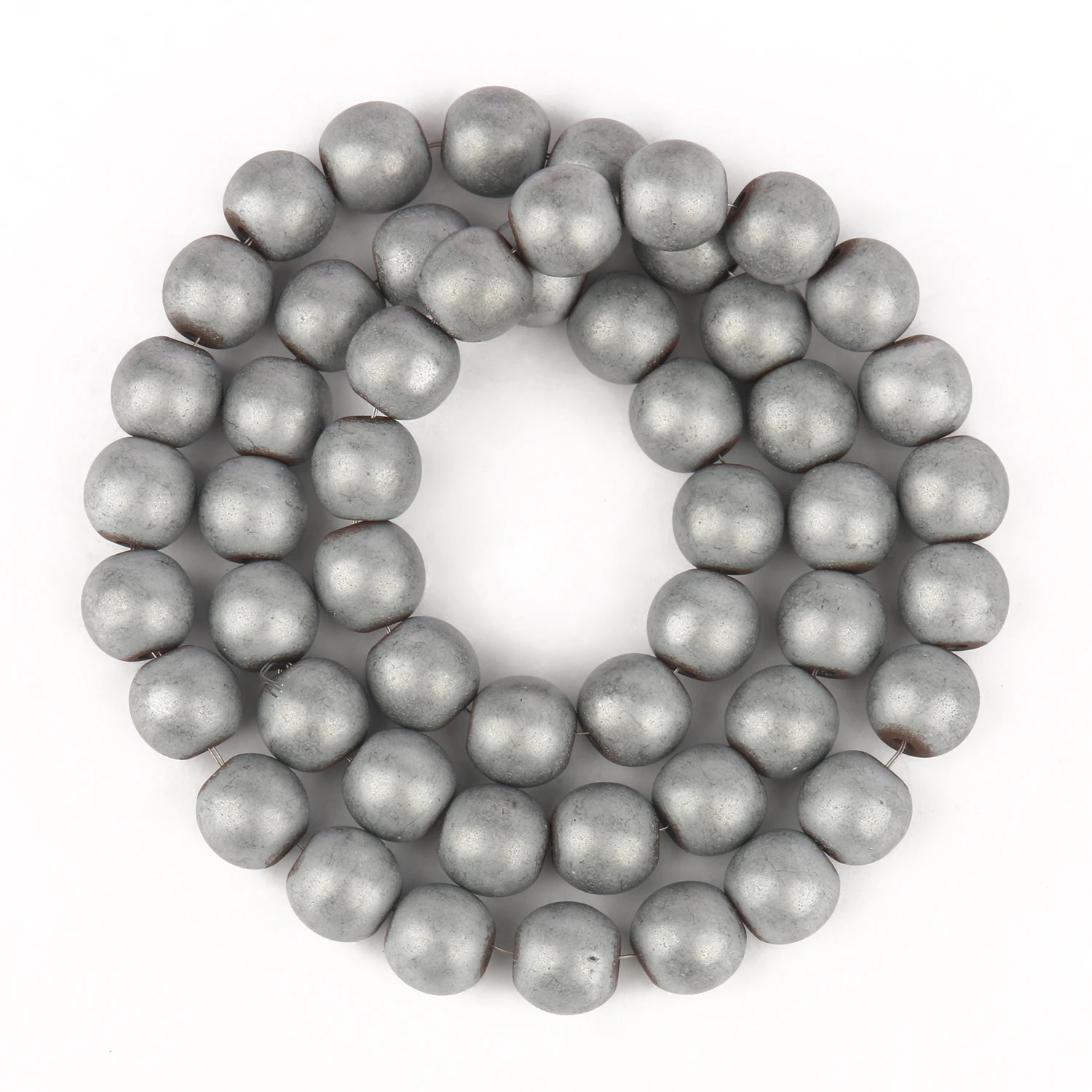 Elegant Silver-Gold Hematite Natural Stone Beads for DIY Jewelry and Accessories, 15'' Strand, 2-10mm