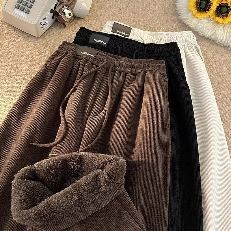 Outdoor Cold Resistant Warm Corduroy Men's Winter Thick Cotton Pants Retro Casual casual pants corduroy pants
