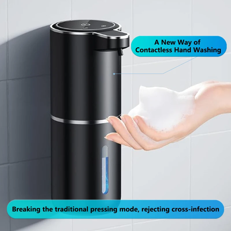 HQ Foaming Soap Dispenser Wall-Mounted No Drilling Required Long Battery Life Type-C Charging automatic soap dispenser 6