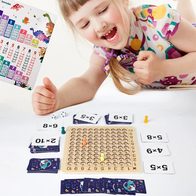 Placa de multiplicação de 3 peças para crianças - Jogo de mesa de