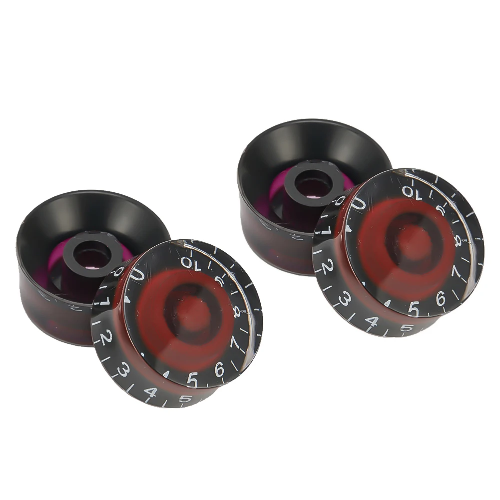 

4Pcs Guitar Speed Control Knobs LP Electric Guitar Volume Tone Knob Red Black Les Paul Replacement Guitar Accessories