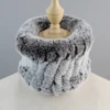 Winter Women Real Fur Handmade Stretch Fur Scarf Knit Genuine Rex Rabbit Fur Headbands Girls Natural Fur Ring Cowl Snood Scarves 4