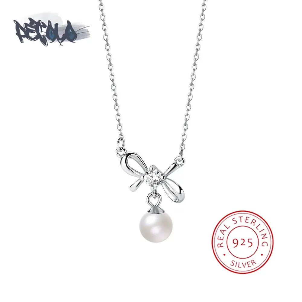 

Женское ожерелье из серебра 925 пробы, с элегантным жемчугом