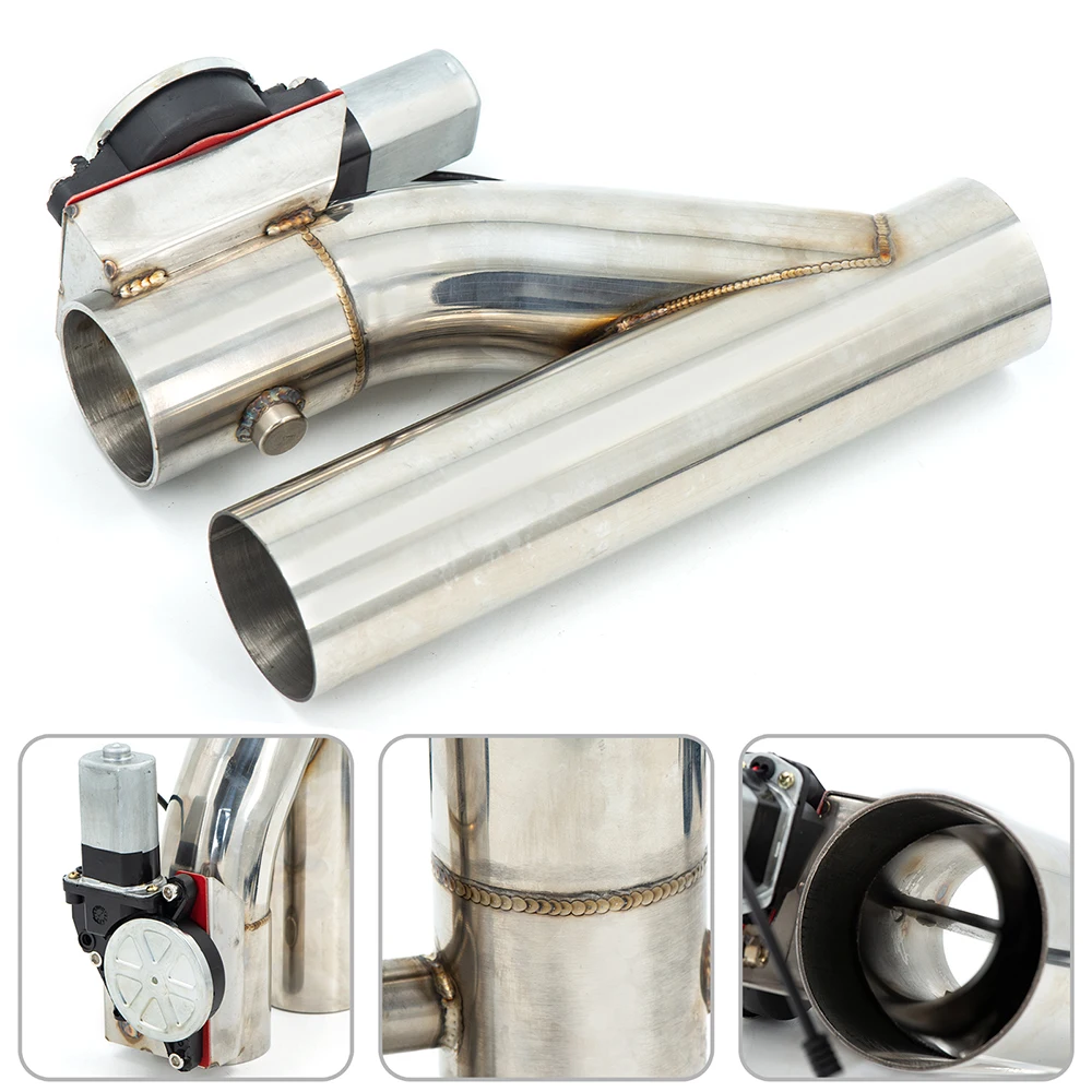 2 2.25 2.5 2.75 3 inch SS304 Heade Y Pipe cutout Electric Exhaust cutout Catback Down Pipe exhaust bypass valve remote button exhaust control valve exhaust pipe valve kit exhaust pipe valve