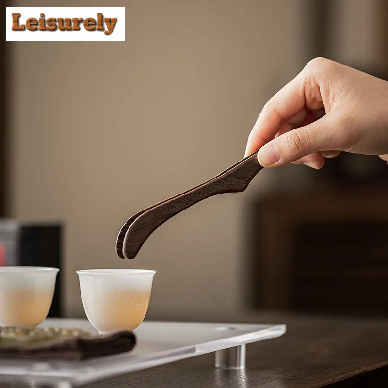 Solid Wood Tea Tweezer Elegant Cooking Tongs Gadget Tea Clip For Toast Bread Pickles Kung Fu Tea For Tea Accessories Ornaments