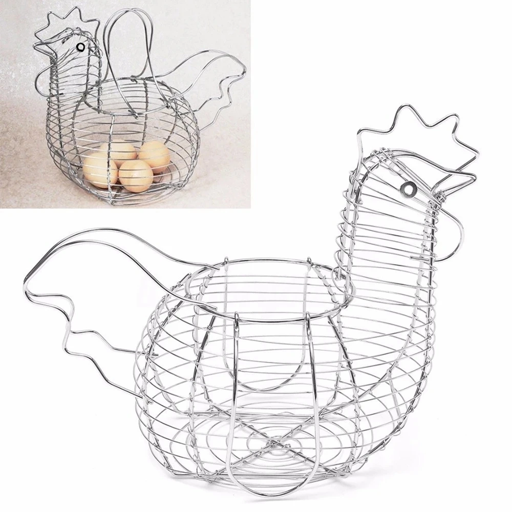 Iron Art Eggs Storage Basket Chicken Egg Holder Fruit Basket Innovative