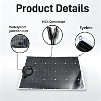 Panneau solaire flexible PET 150W 18V, cellule solaire monocristalline, modules PV portables à haute efficacité pour la charge de batterie 12V, camping-car, bateau, camping, toit de maison 5
