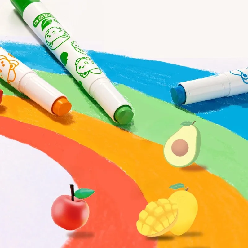 24 Color Graffiti Crayons Non-Toxic Art Painting Oil Pastels Children's Oil Pastel Color Markers Rotating Wax Sticks oil pastels