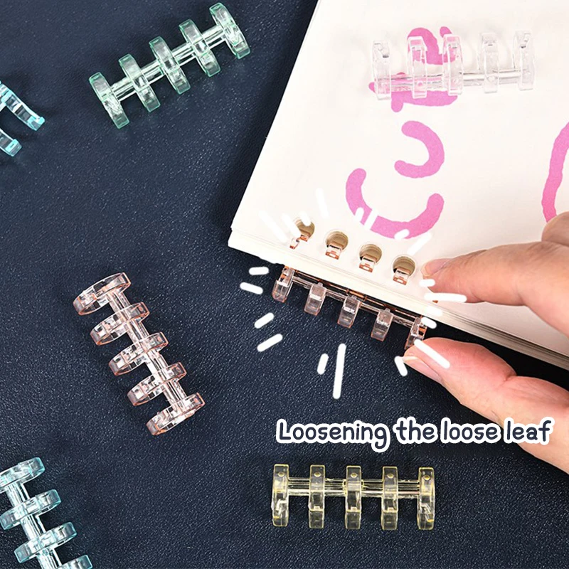 루즈 리프 바인더 링 노트북 용수철, 나선형 링 바인더 스트립, 버클 클립, 바인딩 클립, 학용품 문구, 10 개, 5 홀