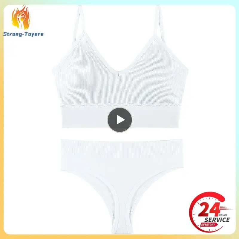 

1PCS New Women Seamless Bra Set Sexy Thong Low Waist Panties Wire Free Bra Bralette Lingerie Brassiere Cotton Female Underwear