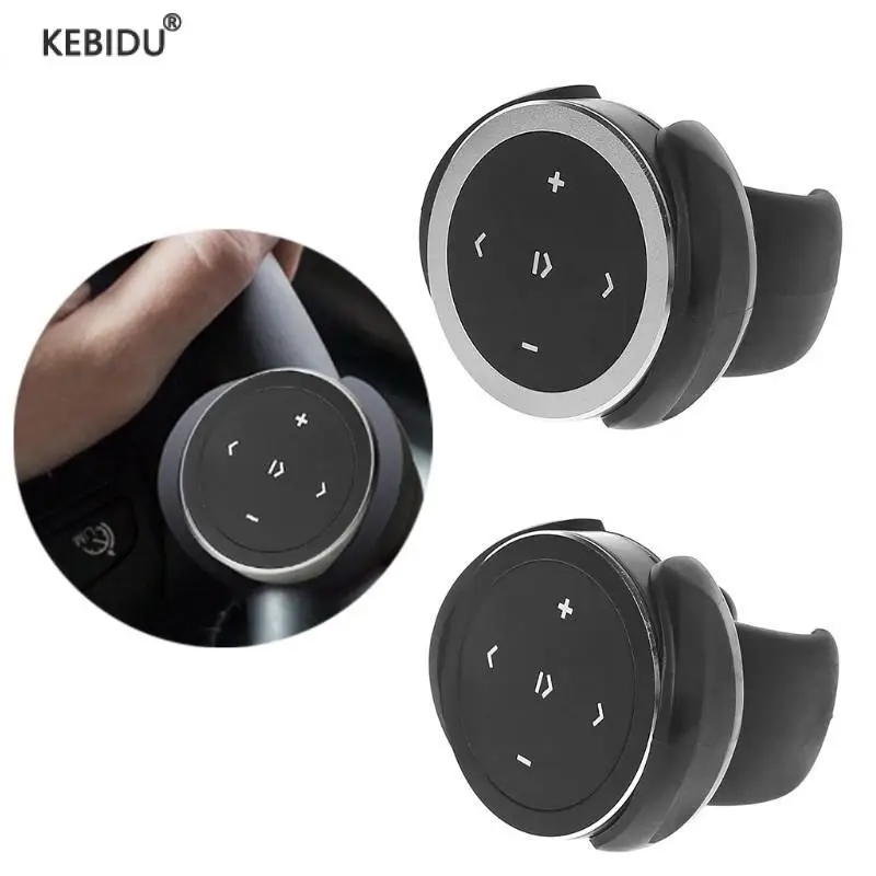 Mini Wireless Bluetooth-compatible Media Button Remote Control Car Motorcycle Steering Wheel MP3 Music Play For IOS Android