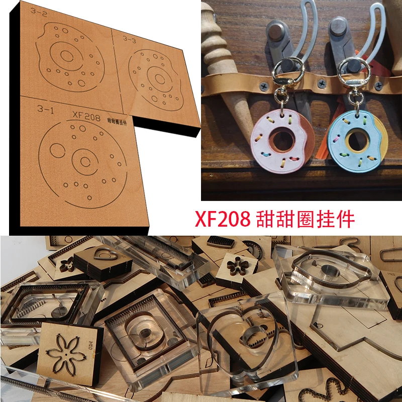 

New Japan Steel Blade Wooden Die Donut pendant Wallet Leather Craft Punch Hand Tool Cut Knife Mould XF208
