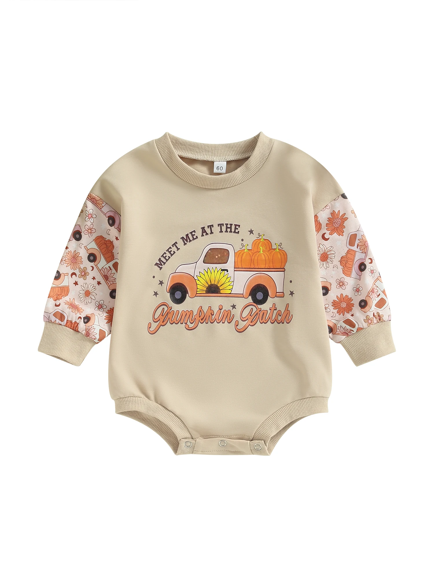 

Adorable Pumpkin-themed Halloween Costume for Newborn Baby Girls and Boys - Oversized Sweater and Sweatshirt Romper in