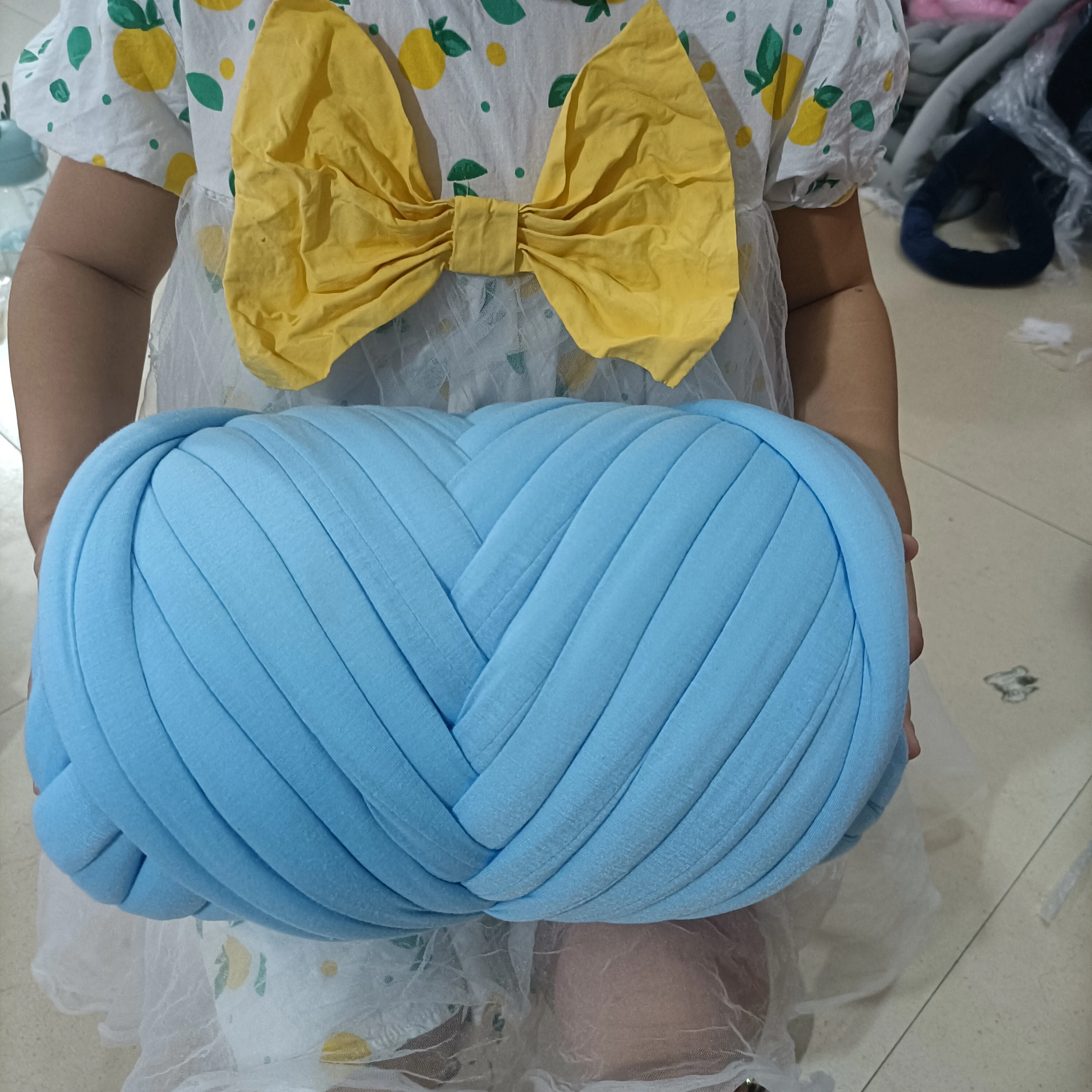 매우 두꺼운 모직 매듭 볼 모양 베개, 짠 침대, 서라운드 충돌 방지, 손으로 짠 DIY 담요 실