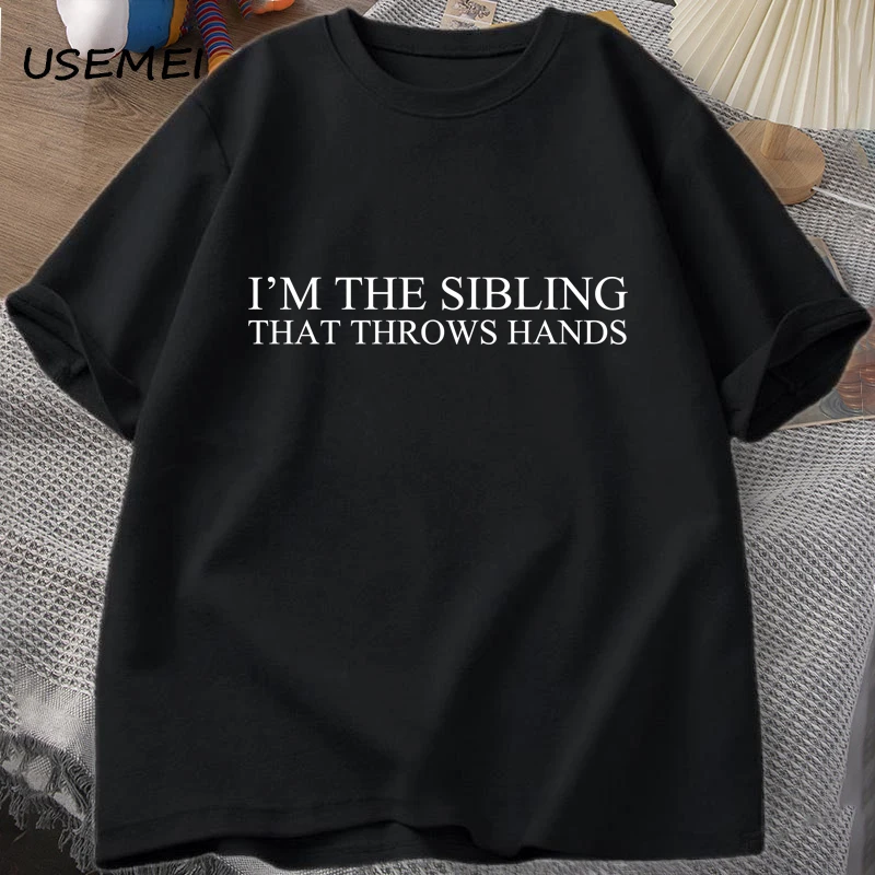 

Футболка мужская хлопковая с надписью «I'm The Sibling That Jette Hands»