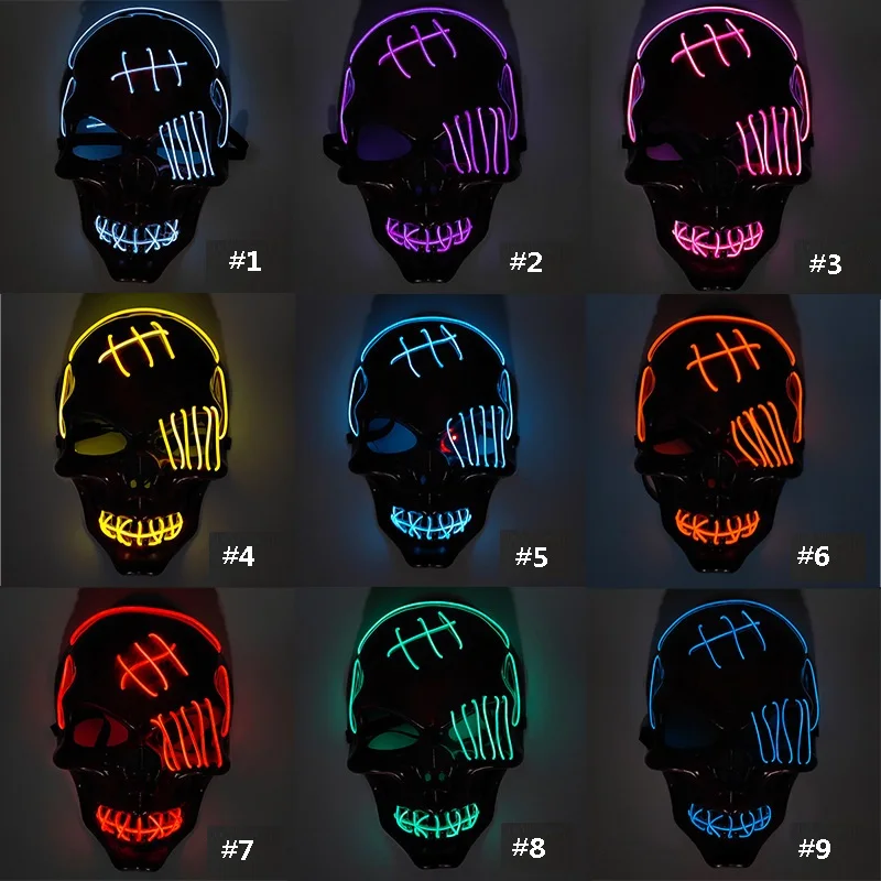 

LED Halloween Glowing Cranium Mask Cosplay Costume Midnight Party Crossdressing Party One eyed Bone Terror Ghost Atmosphere