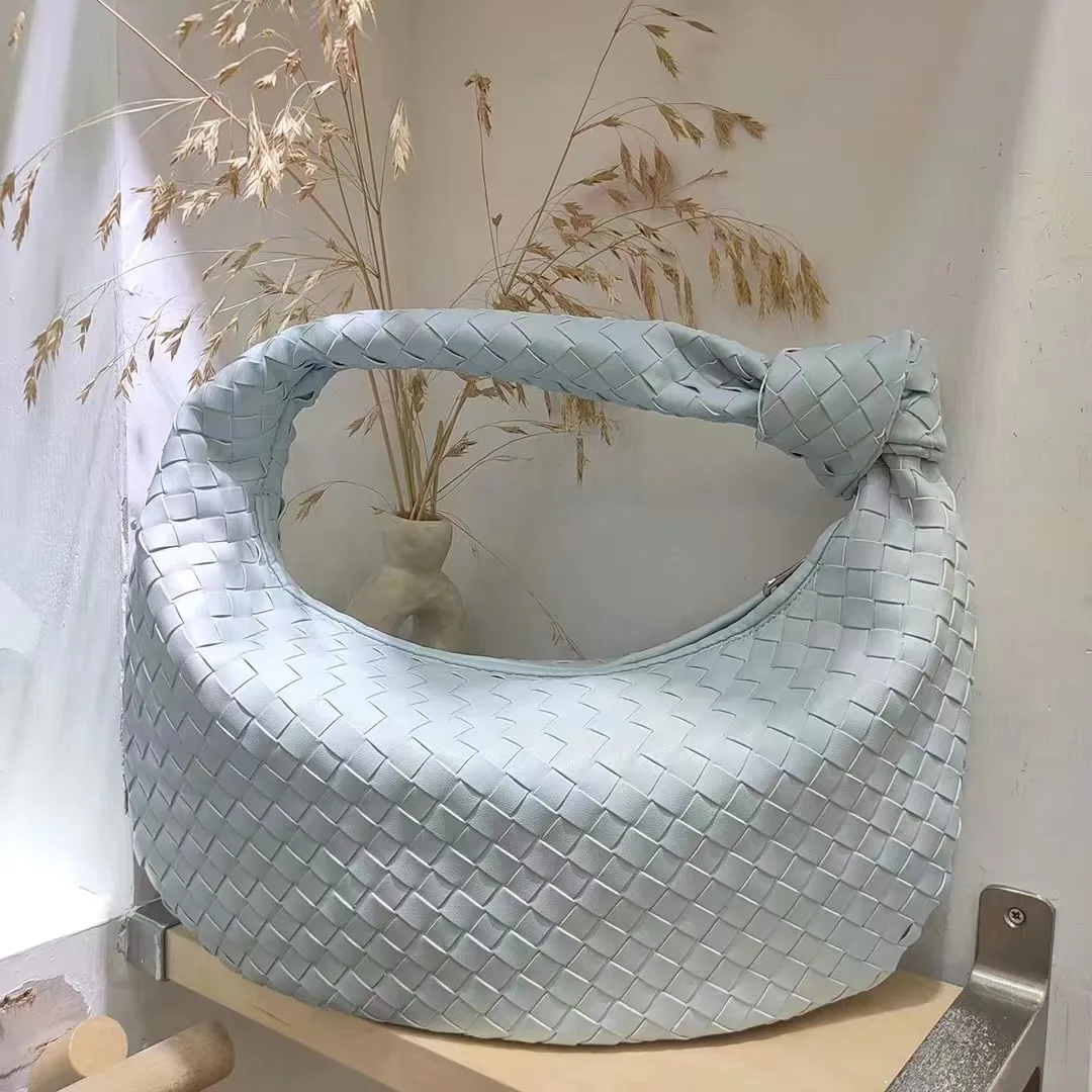 2022 Fashion Handmade Woven Bag Luxury Woven Leather Printed Shoulder Bag Lady Crossbody Hobo PU Knotted Handle Casual Handbag 