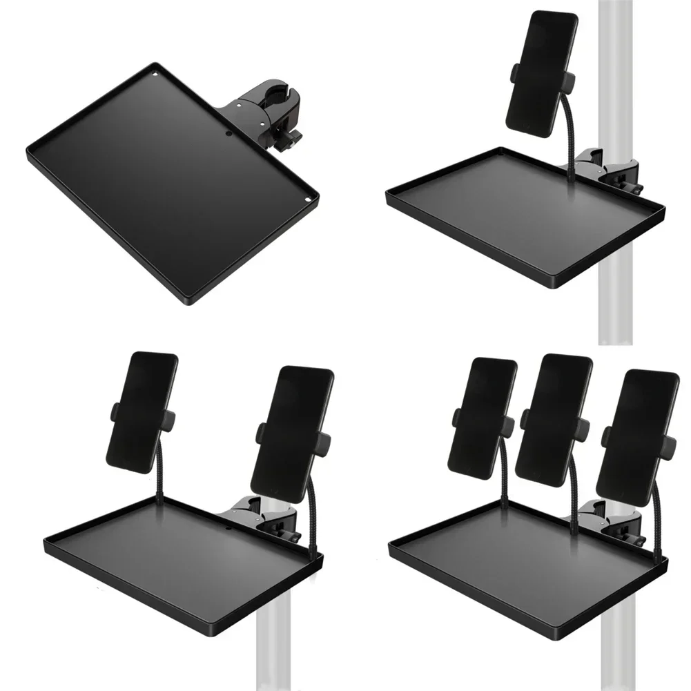 Sound Card Tray With Mobile Phone Clip For Microphone Stand Live Tripod Bracket Plastic Sound Card Tray Accessories