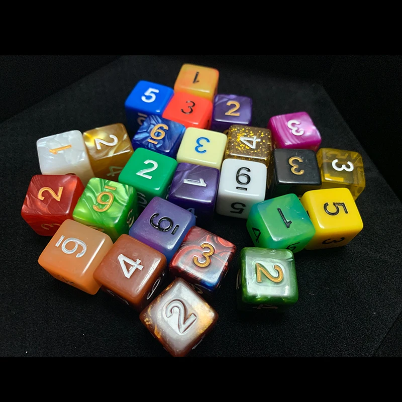 6 Sided Multi-Side Dice Set (100/75/25/7Pcs) Random Color DND Polyhedral Square Corner 16mm RPG Role Playing Table Board Games game dice dice set acrylic dice