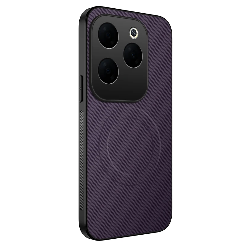 Enhanced Carbon Fiber Armor Shockproof Case - Skin Feel Protective Cover with Magnetic Feature