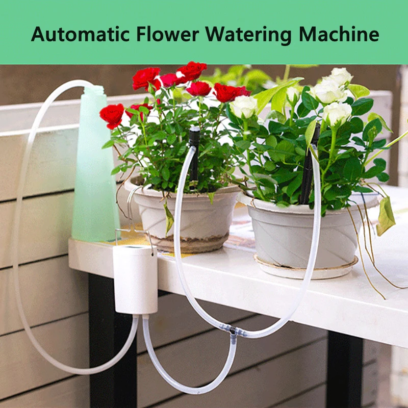 Drip Irrigation 8/4/2 Head Automatic Watering Pump Controller Flowers Plants Home Sprinkler Drip Irrigation Device Pump Timer System Garden