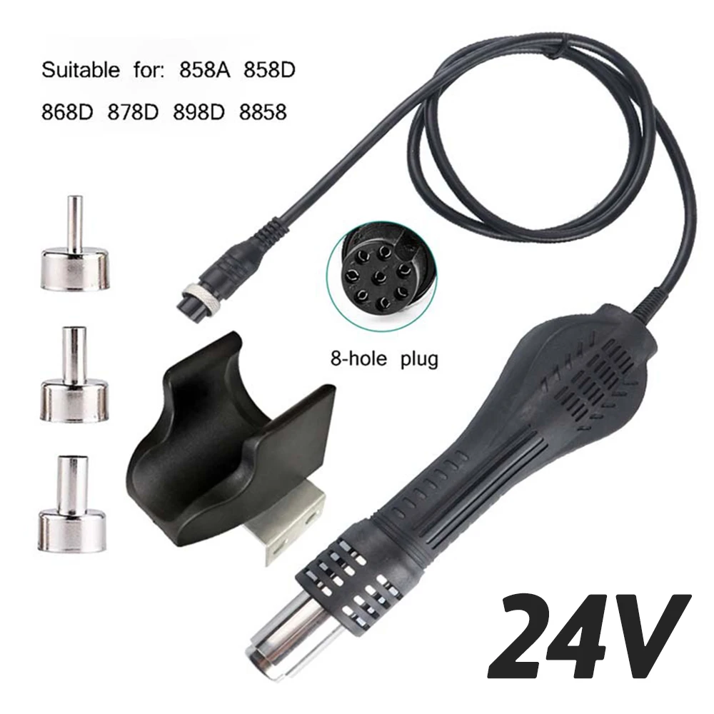 8-Hole Hot Air Gun Handle Is Suitable 24V For 858/878/8586 /898D Pad Handle Hot Air Gun hot air gun heat gun mini hot air gun