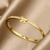 Korean Style Simple and Luxurious Three-dimensional Butterfly Bow Heart-shaped Titanium Steel Bracelet for Women Jewelry. 6