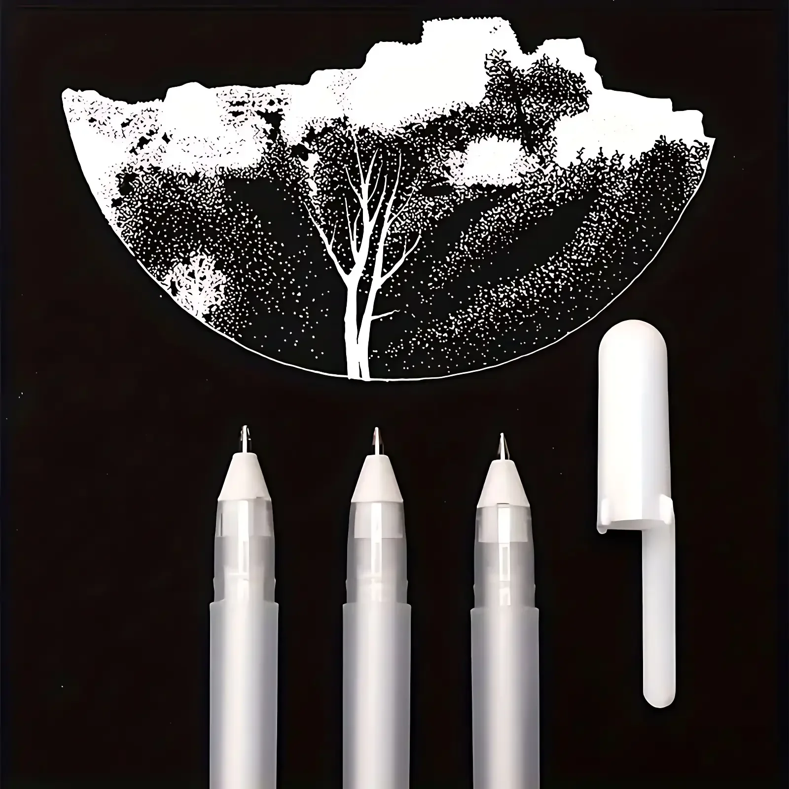 5pcs White Markers & Gel Pens - Perfect For Artists & Comic Drawers! 2