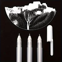 5pcs White Markers & Gel Pens - Perfect For Artists & Comic Drawers! 2